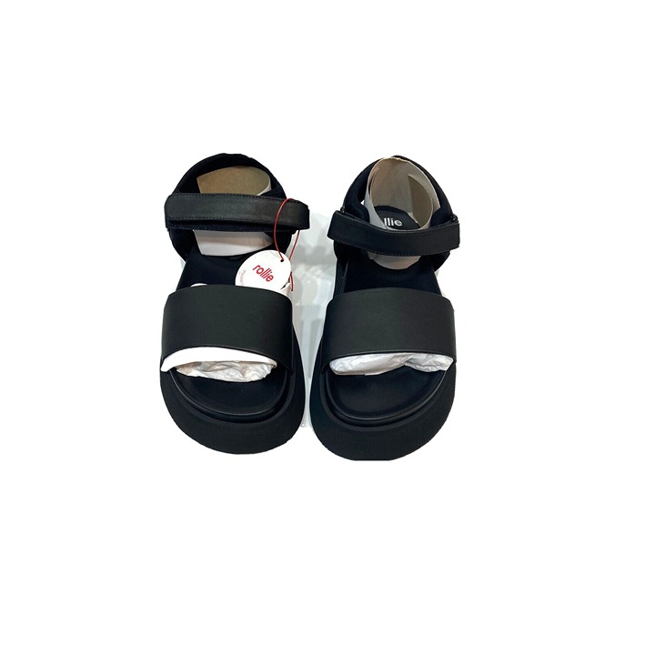 Rollie Acme Sandals Platform Black Leather Women's Size 10 EUR 41 New 179 Shoes