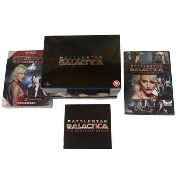 Battlestar Galactica Set of 7 DVDs Blu Ray Discs + User Guide & The Plan