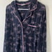 Soma Cool Nights Long Sleeve Grosgrain Trim Notch Collar Pajama Top Size Large