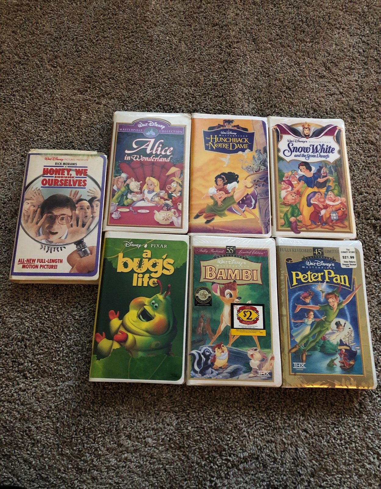7 Disney VHS movie tapes