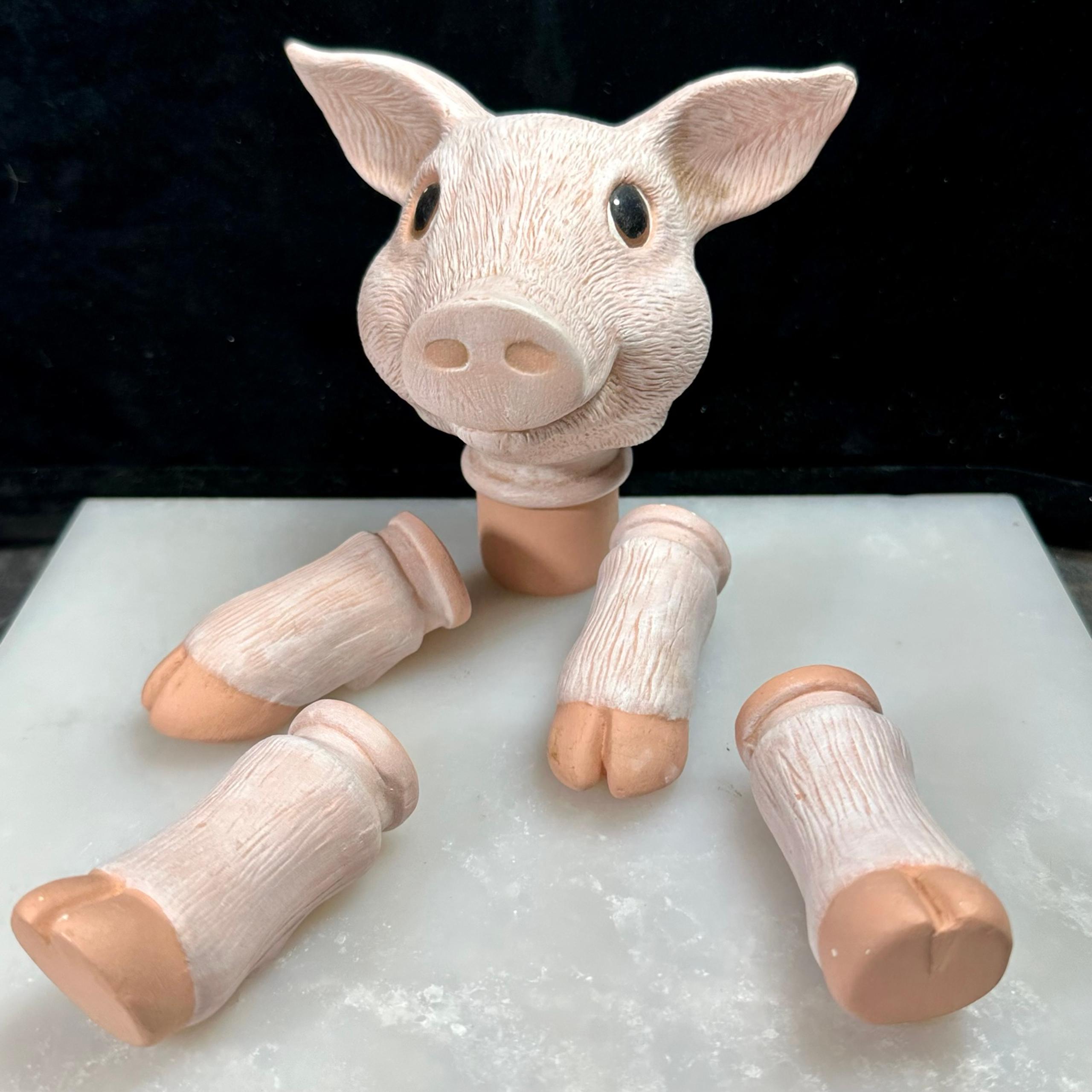 Unique Vintage Porcelain Pig Doll Making Parts