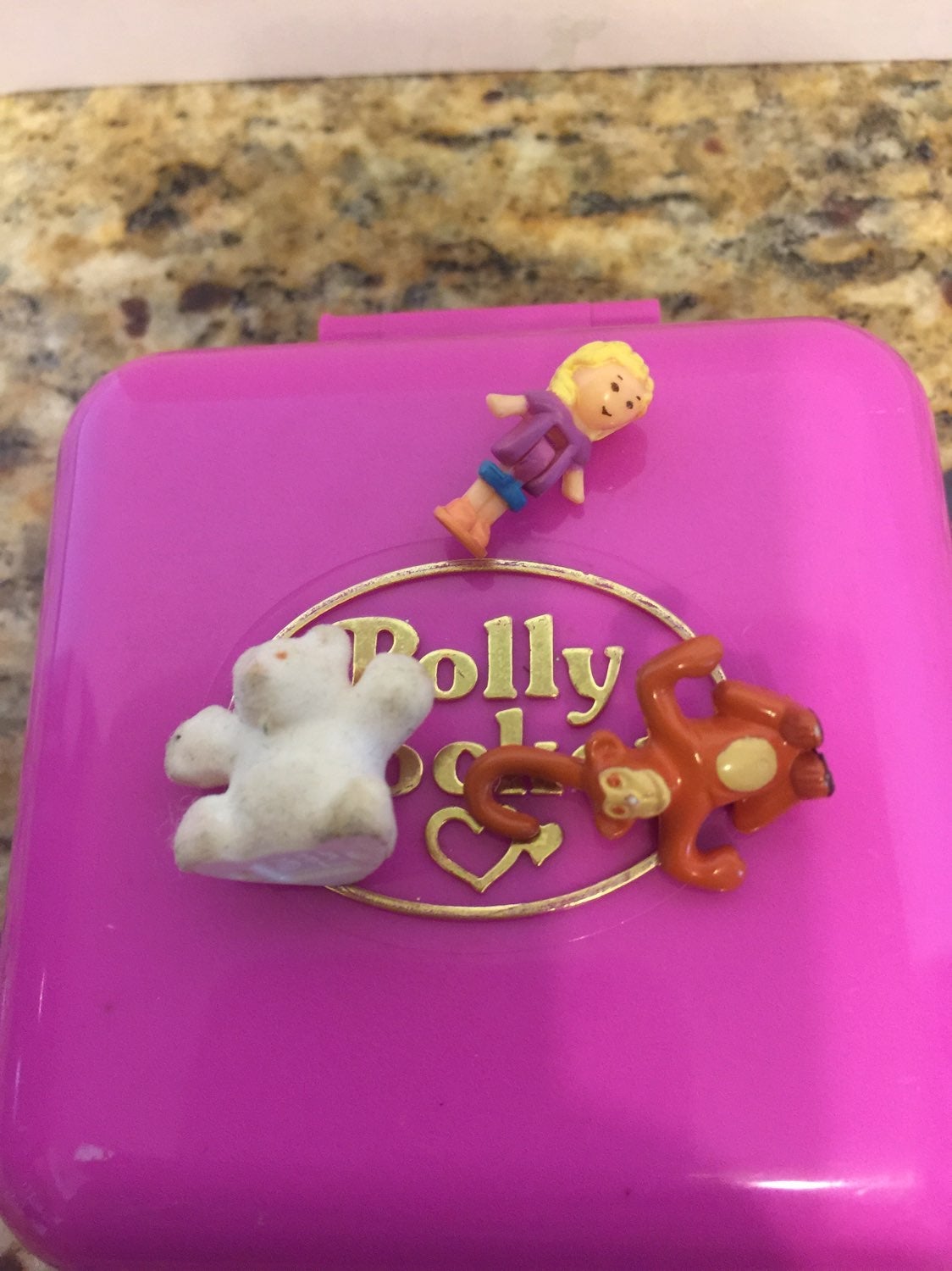 Vintage Polly pocket Zoo jungle two animals one doll