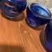 Blue fish bowl decor