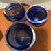 Blue fish bowl decor