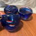 Blue fish bowl decor
