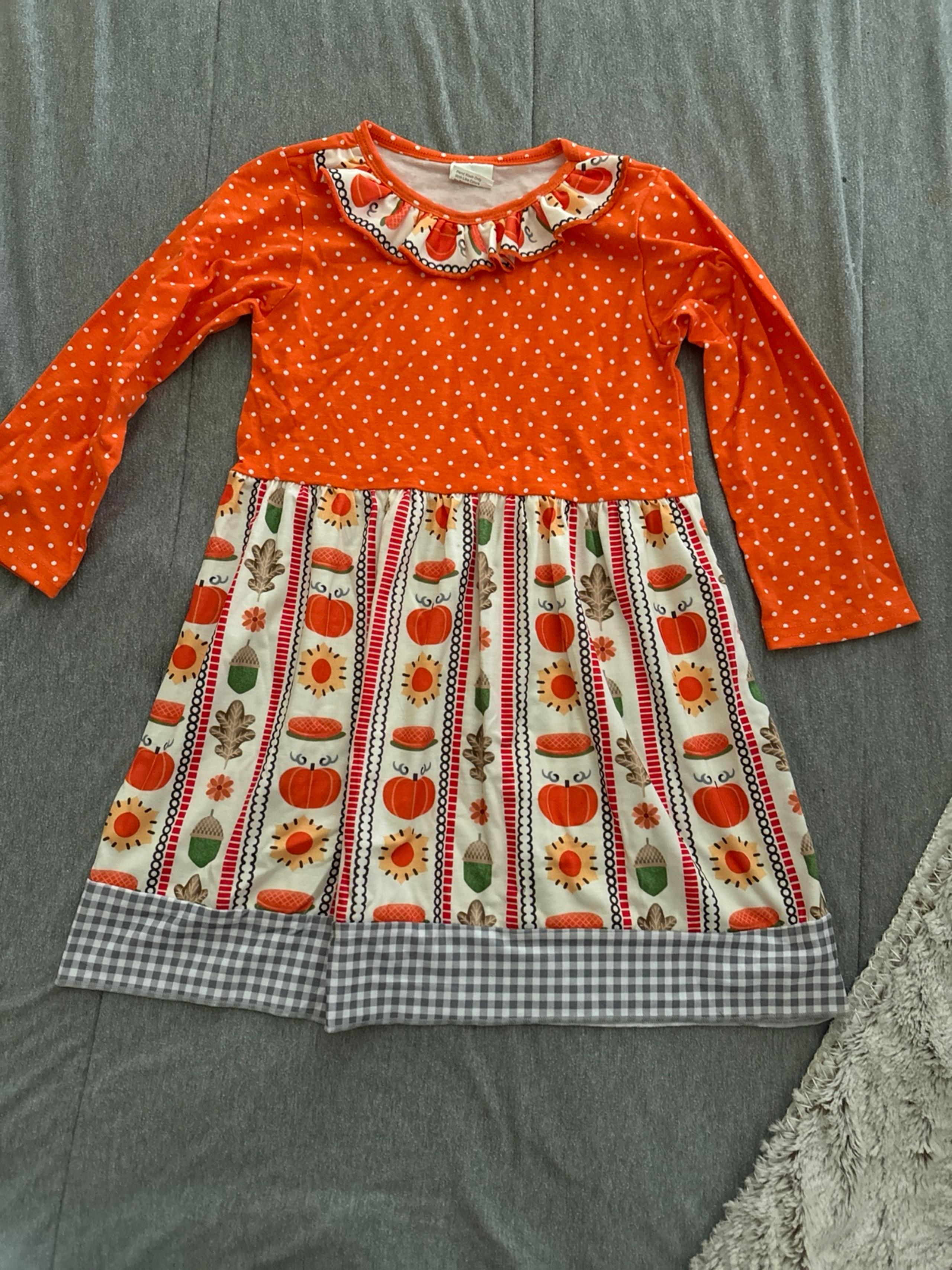 Girls Fall Themed Boutique Dress (size 5/6)