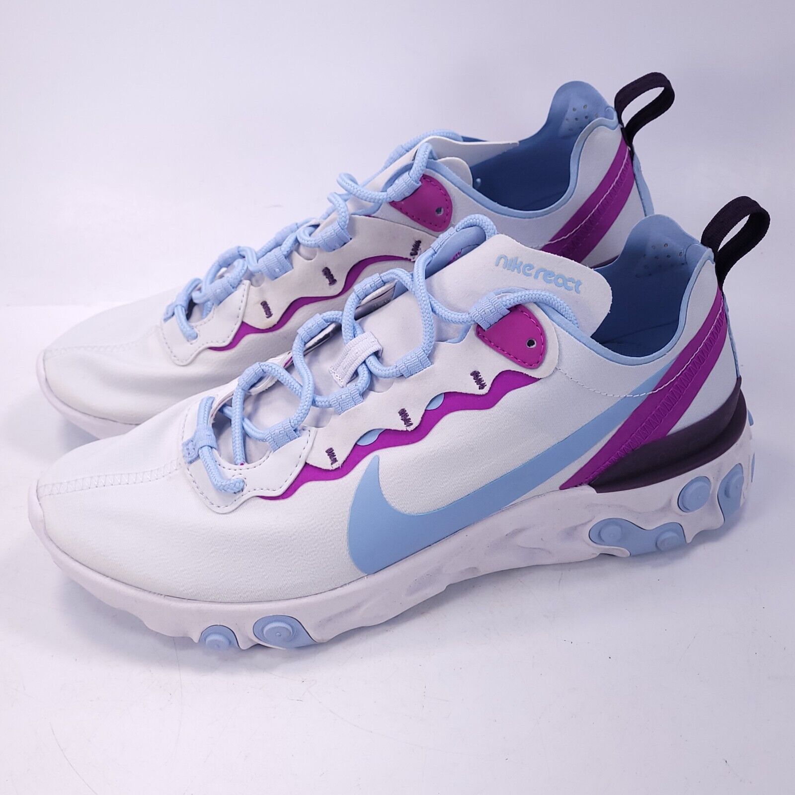 Nike React Element 55 Athletic Running Shoe Womens Size 10 BQ2728-008 White