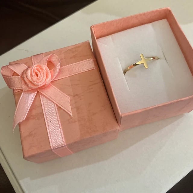 Gold cross ring