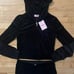JUICY COUTURE OG Bling Velour Juicy Logo Tracksuit Set in Black Size M