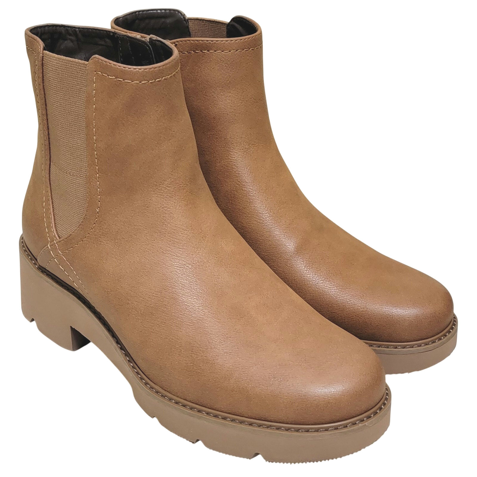 Naturalizer Women Cade Block Heel Chelsea Boots Size US 9M Chestnut Brown