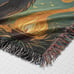Witchy Black Cat Throw Woven Blanket Tapestry Witch Halloween goth cute kitten