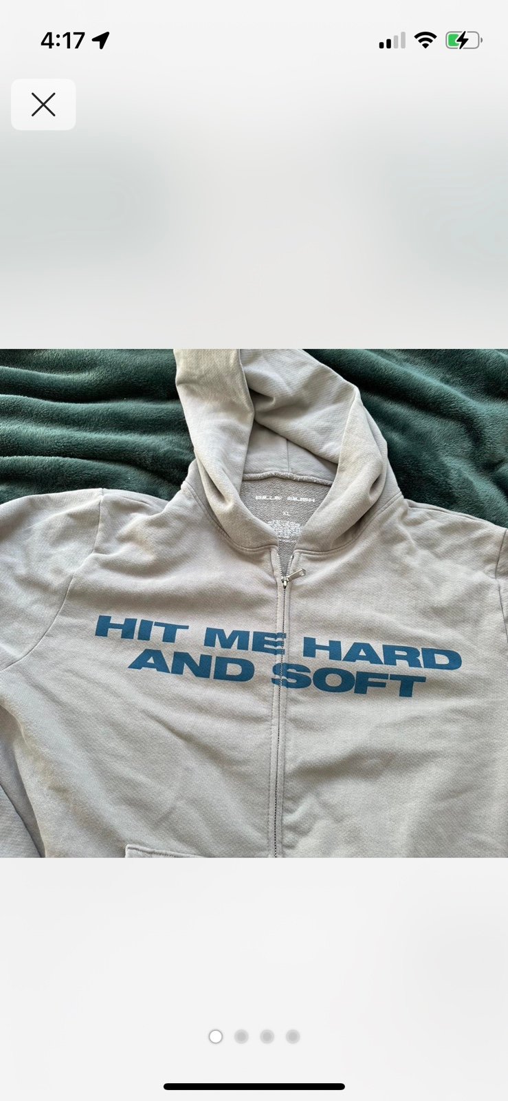 hit me hard and soft grey zip up hoodie
