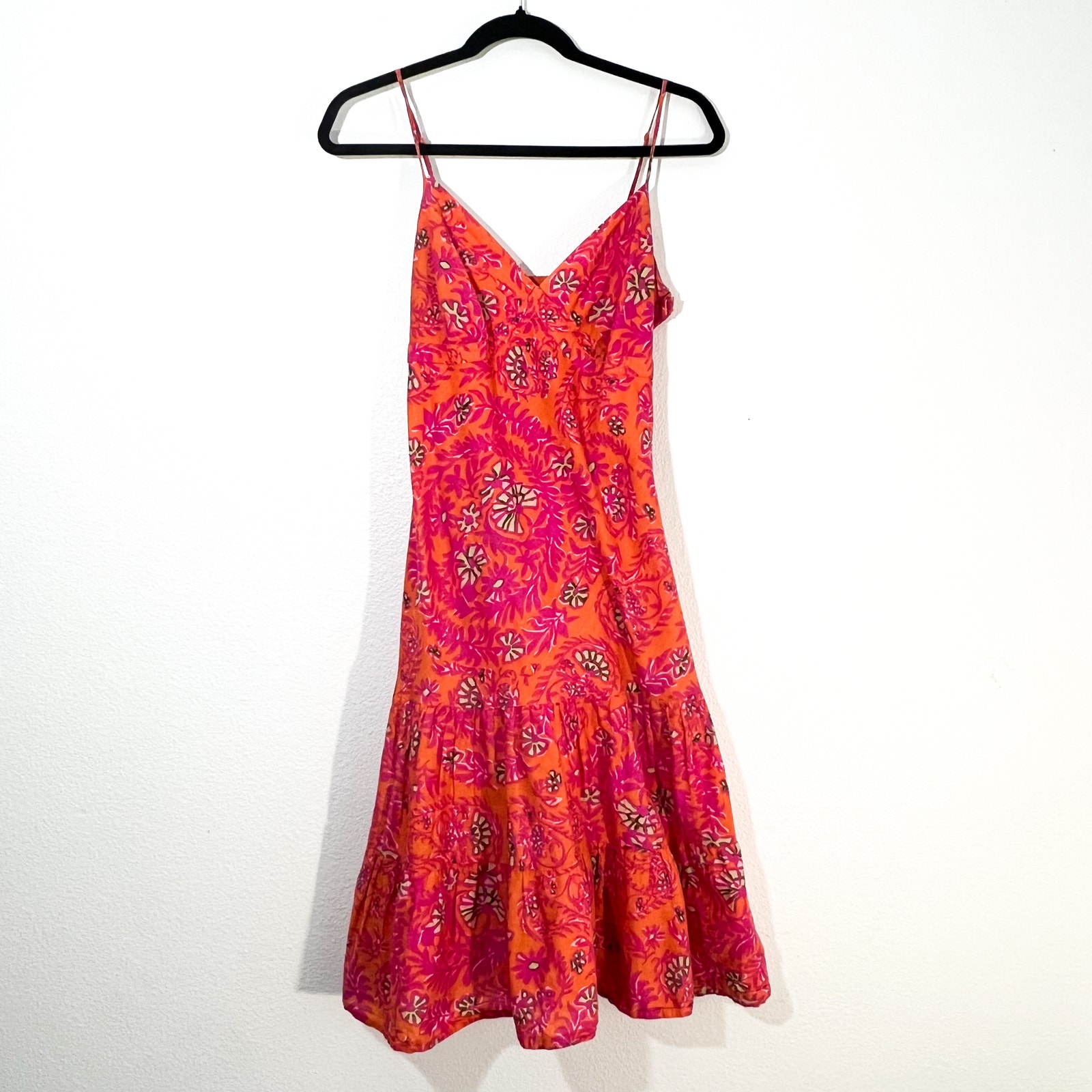 GAP Dress Womens 4 Babydoll Drop Waist Preppy Y2K Summer Cotton Tropical Hawaii