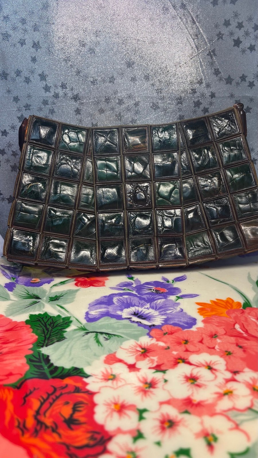 Antique Vintage Alligator Lucite Women’s Purse Handbag needs some restoration by