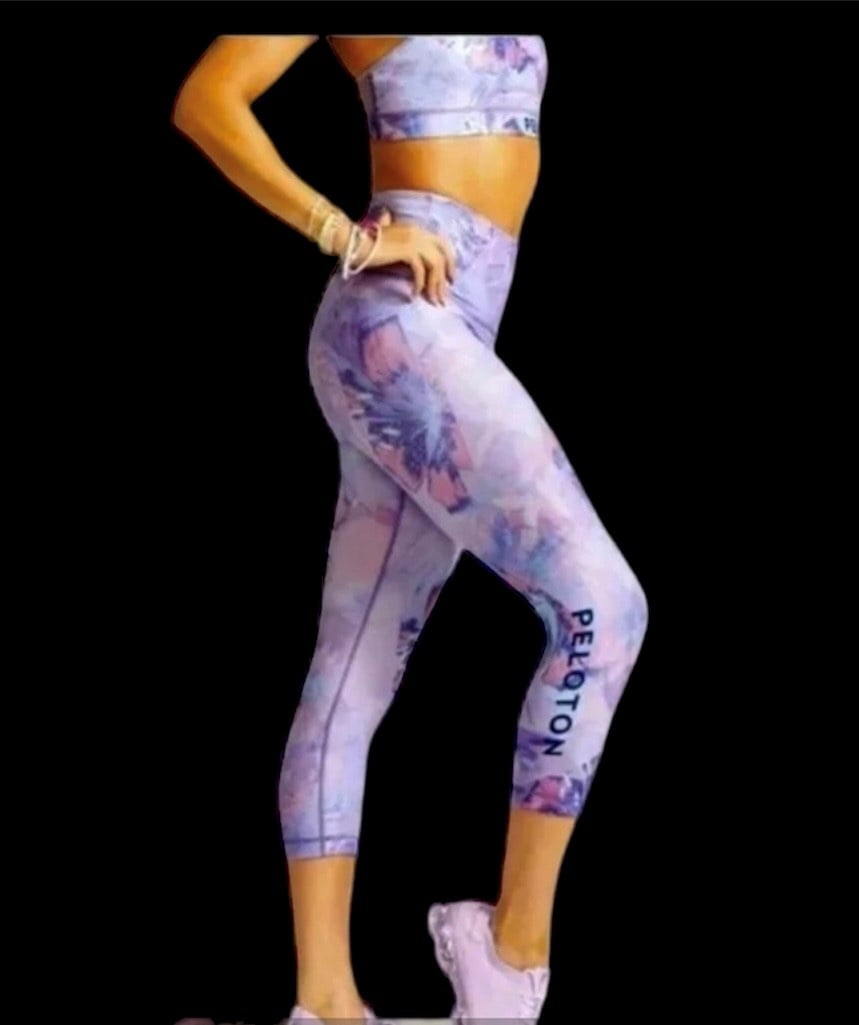 NWT Peloton Floral 2k Strappy Bra and Capri Set - Size M
