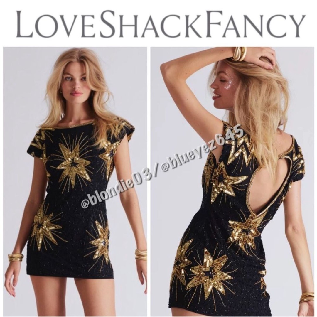 LoveShackFancy Colville Dress in Black 2