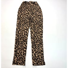 Reformation Sera Leopard Pants Women 6 High Rise Straight Leg Zip Closure Slit