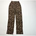 Reformation Sera Leopard Pants Women 6 High Rise Straight Leg Zip Closure Slit