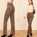 Reformation Sera Leopard Pants Women 6 High Rise Straight Leg Zip Closure Slit