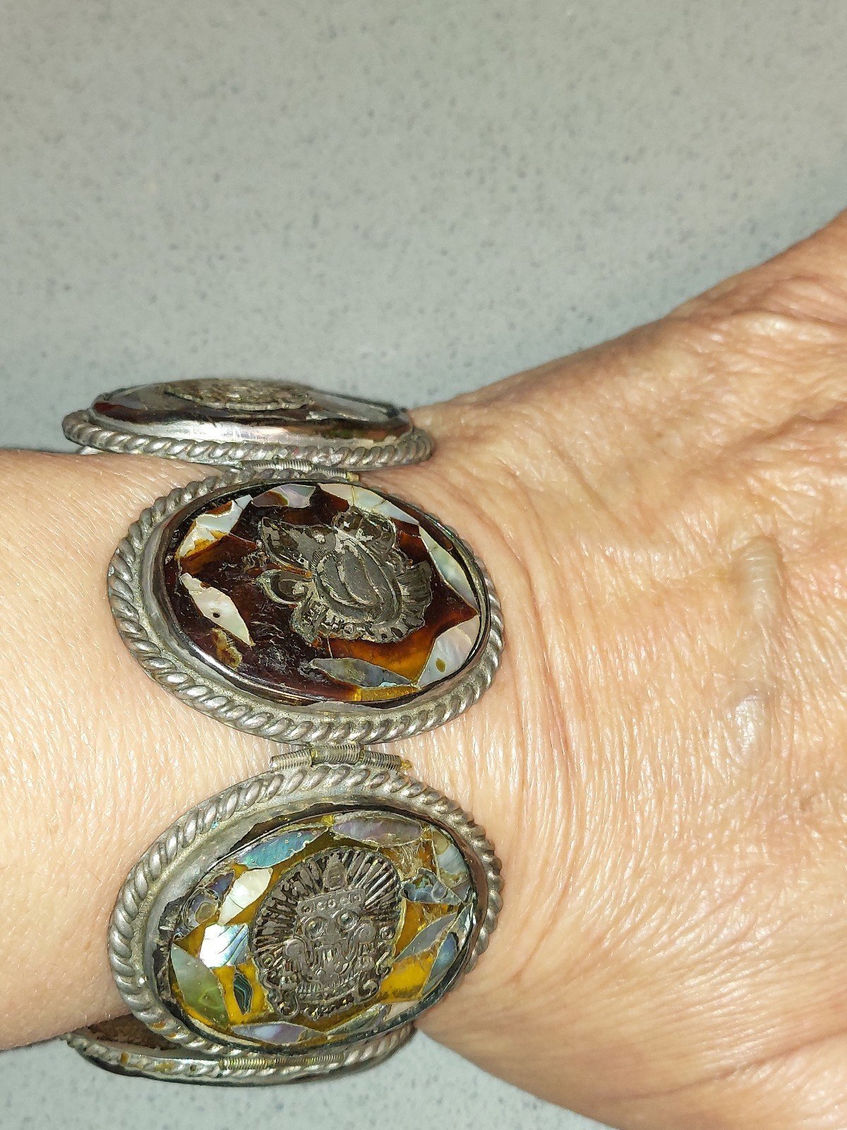 Stunning Mexican SS Link Bracelet