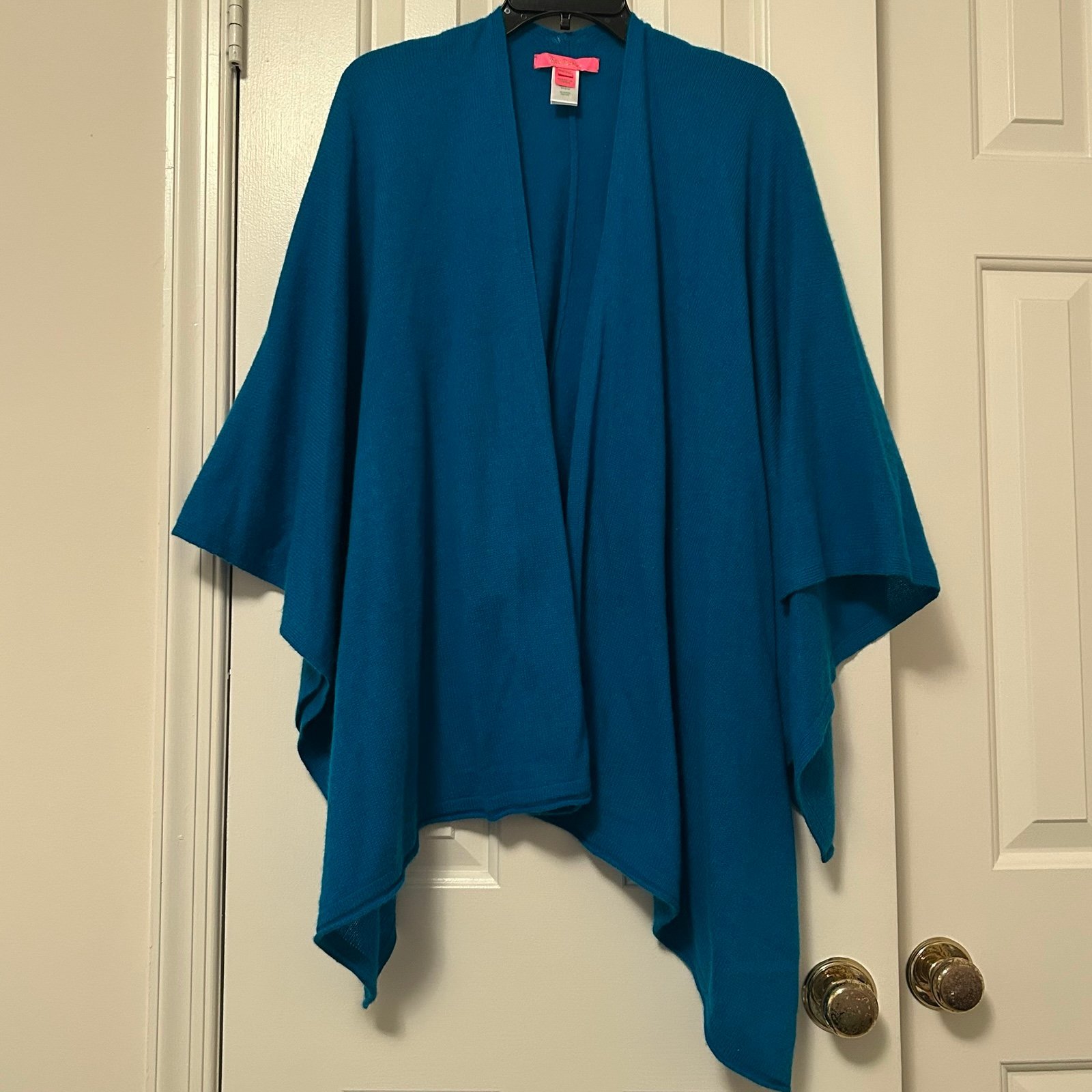 Lilly Pulitzer Terri 100% Cashmere Wrap Shawl in Teal Bay Blue One Size NWOT