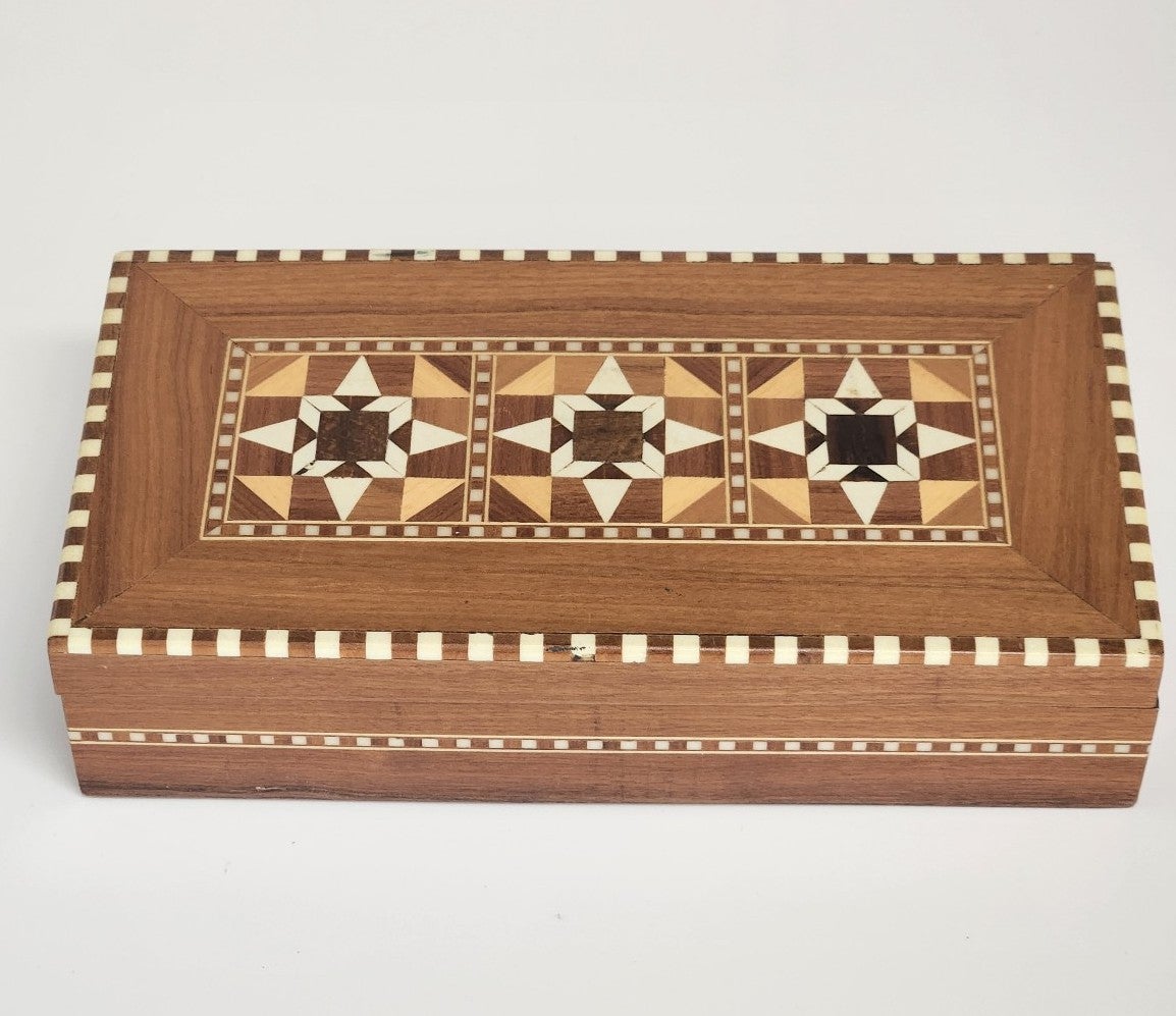 Vintage Wooden Marquetry Box