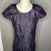 Club Monaco Purple Galaxy Silk Shift Mini Cocktail Dress size 4