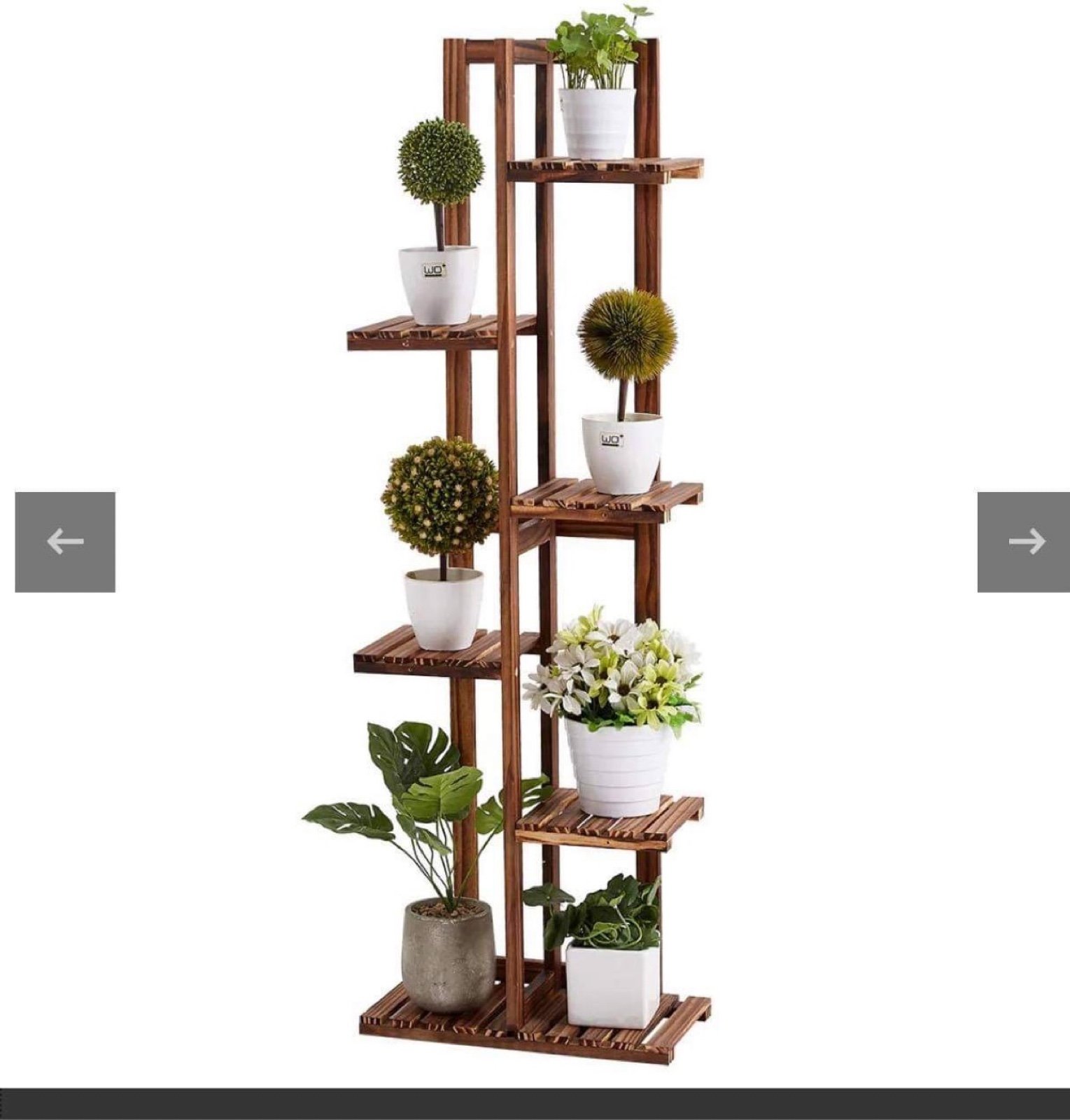 Solid Pine Wood Plant Stand, 6 Tier 7 Potted, 49 Inch, Plant Stands Indoor, Outd