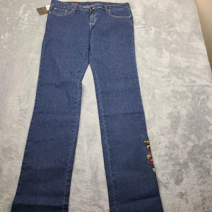 Ed Hardy Jeans Men 13/14 Denim Baggy Christian Audigier Snake Dagger Tattoo NWT