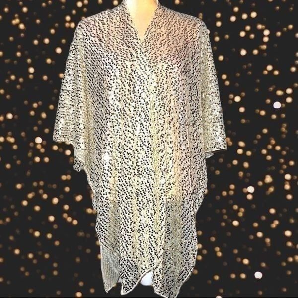 Gorgeous golden look sequined shawl!
