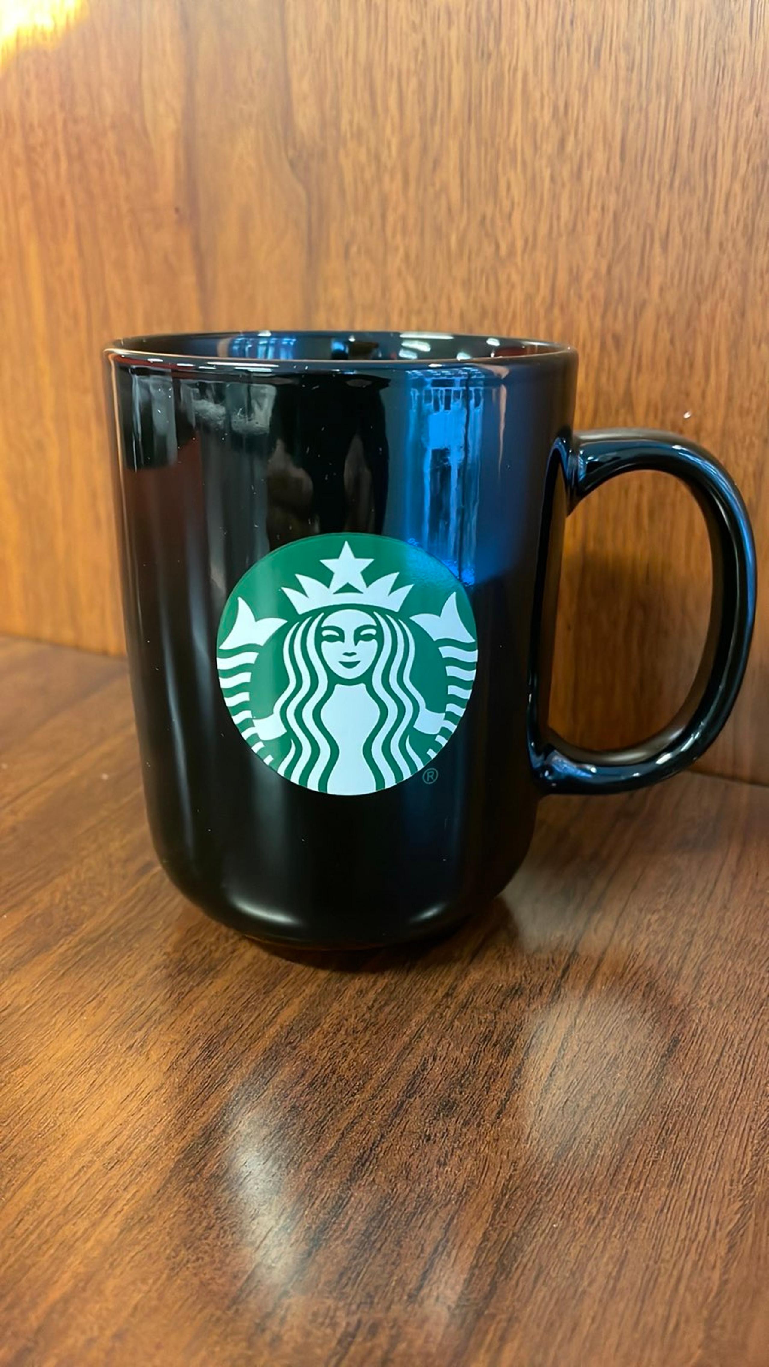 Starbucks Mermaid Siren Green Logo Black Coffee/Tea Mug/Cup 15 ounce