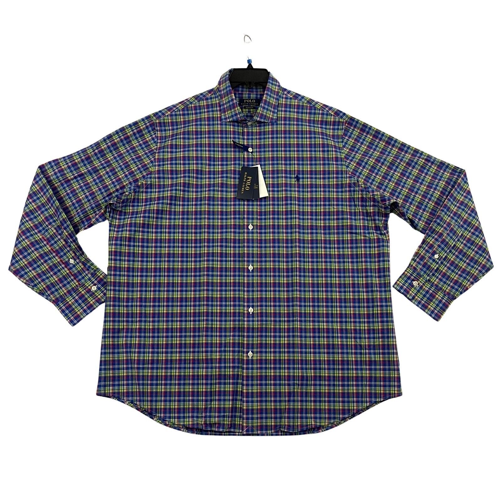 Polo Ralph Lauren Button Down Shirt Mens XXL Multi Plaid Classic Fit MSRP 125