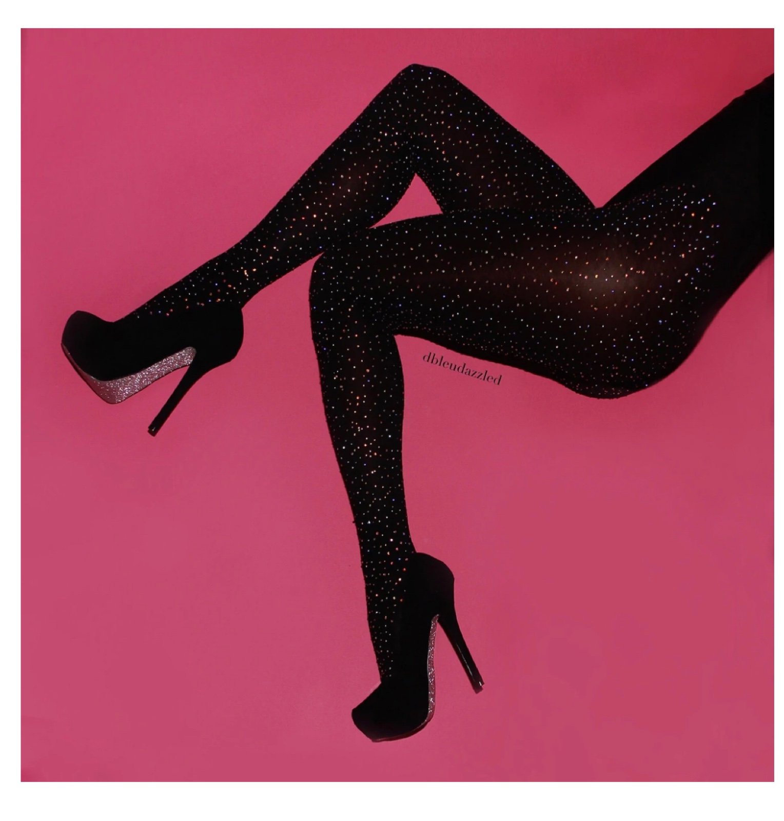 Dbleudazzled Black Bedazzeled Tights