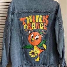 Disney Orange Bird Denim Jacket Sz small