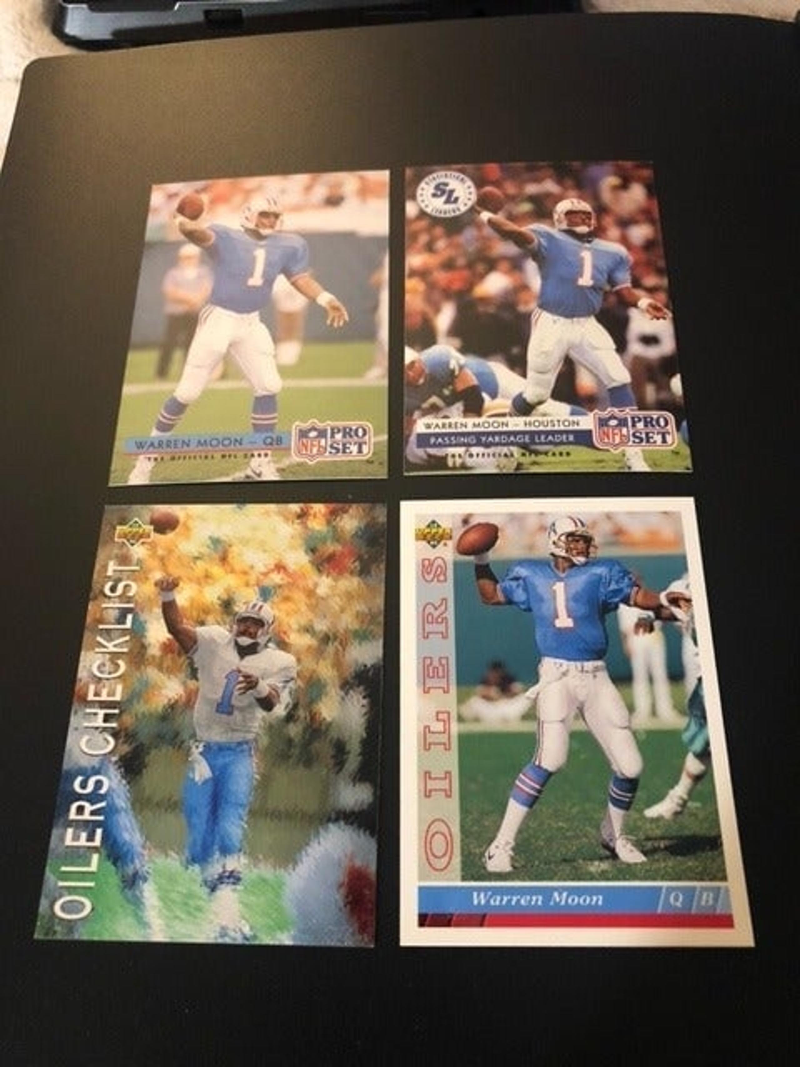 Lot of 15 Warren Moon Houston Oilers Football Cards