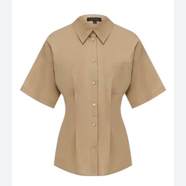 Escada | Pleated button down blouse