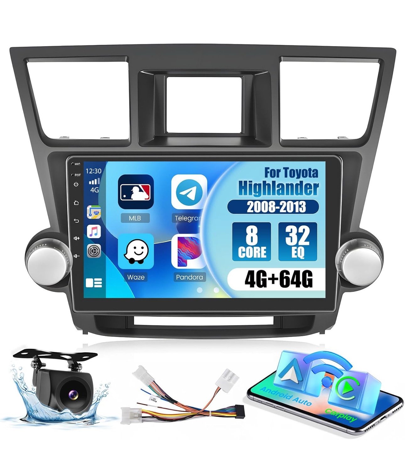 [8 Core 4G+64G] for Toyota Highlander 2008-2013 Android Radio with Wireless Carp