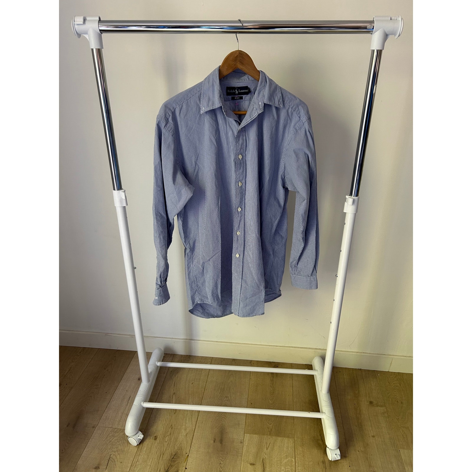 Ralph Lauren Light Blue & White Checkered Blake Men Long Sleeve Size Small