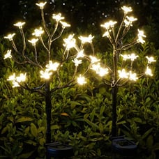 Solar Flowers Lights Garden Decor Solar Garden Lights Outdoor Decorative 2 Set