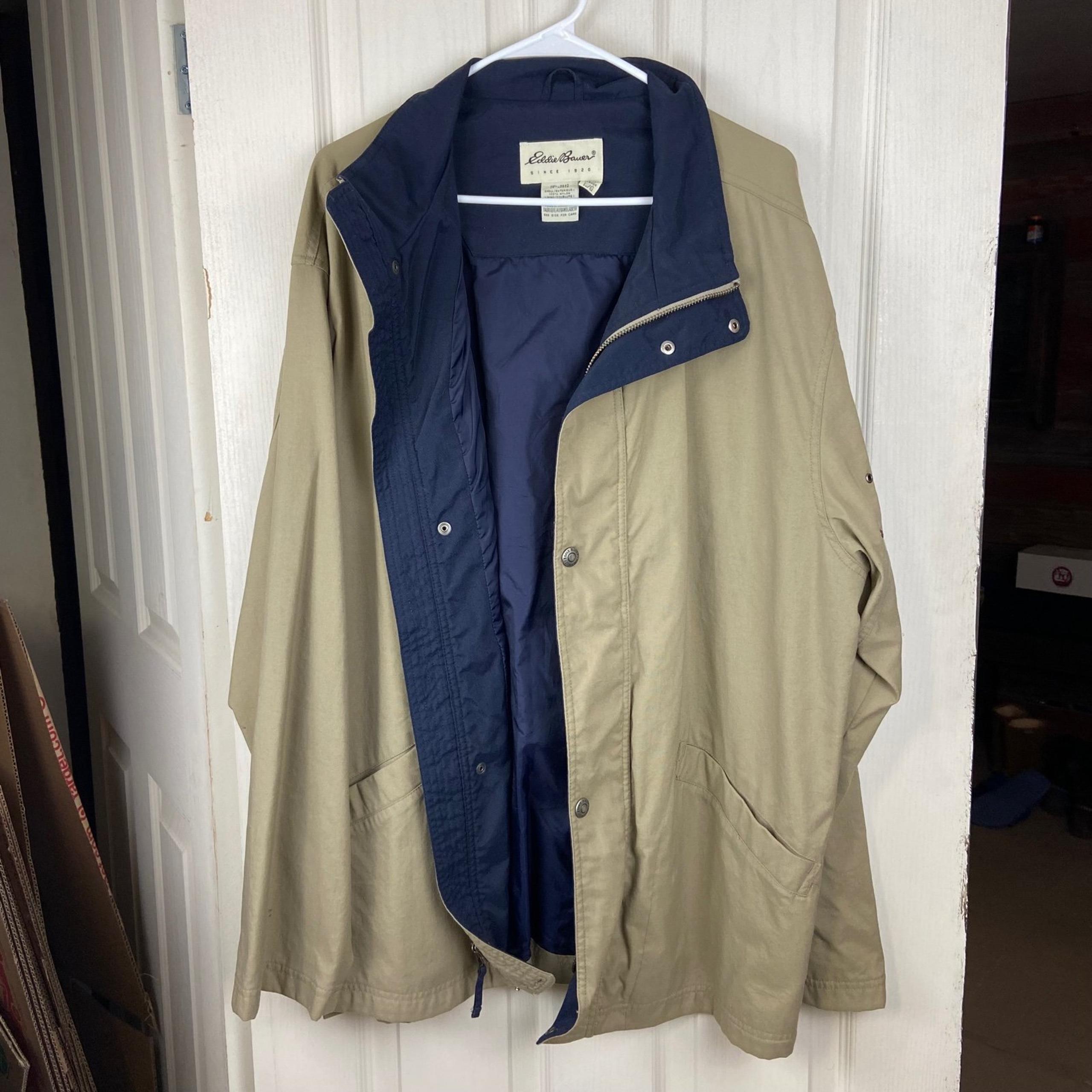 vintage eddie bauer trench coat khaki large men’s