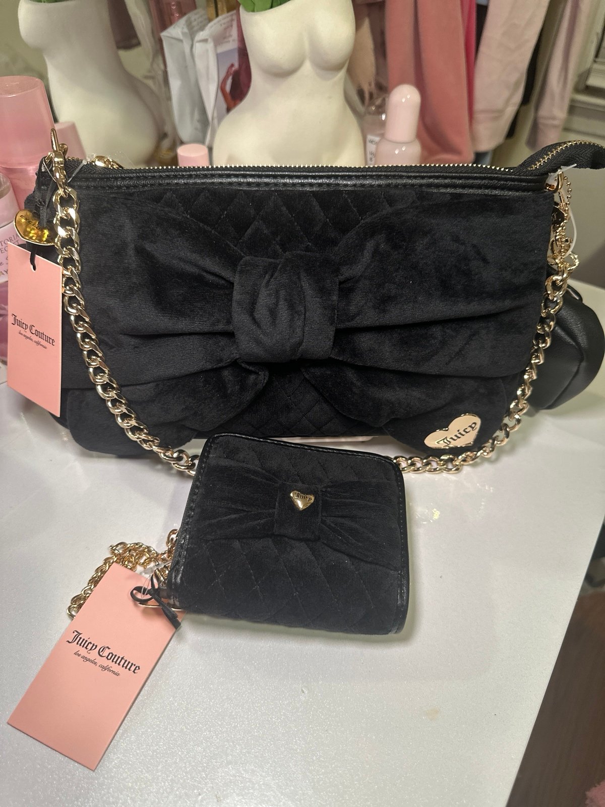 Juicy Couture bow shoulder bag WITH matching wallet