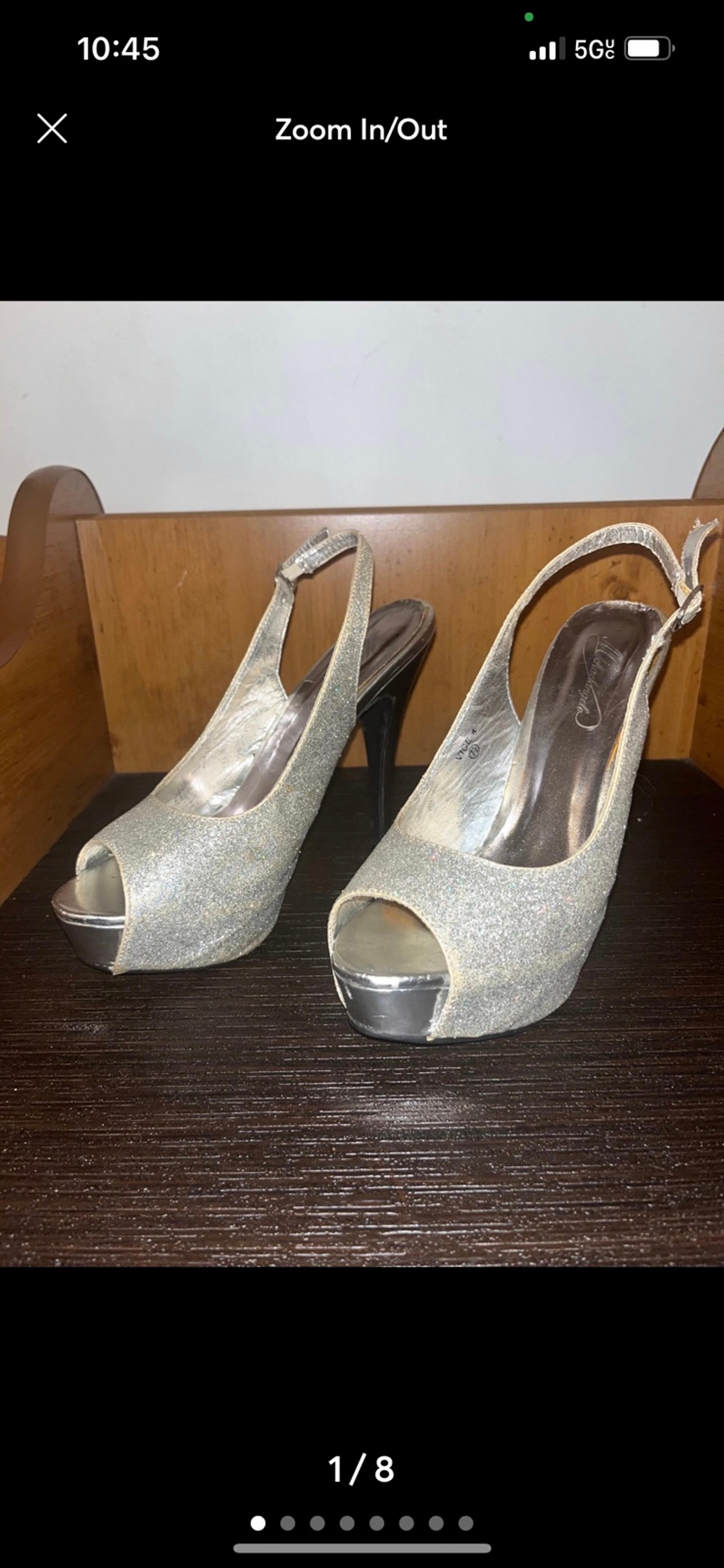 Silver holographic high heels