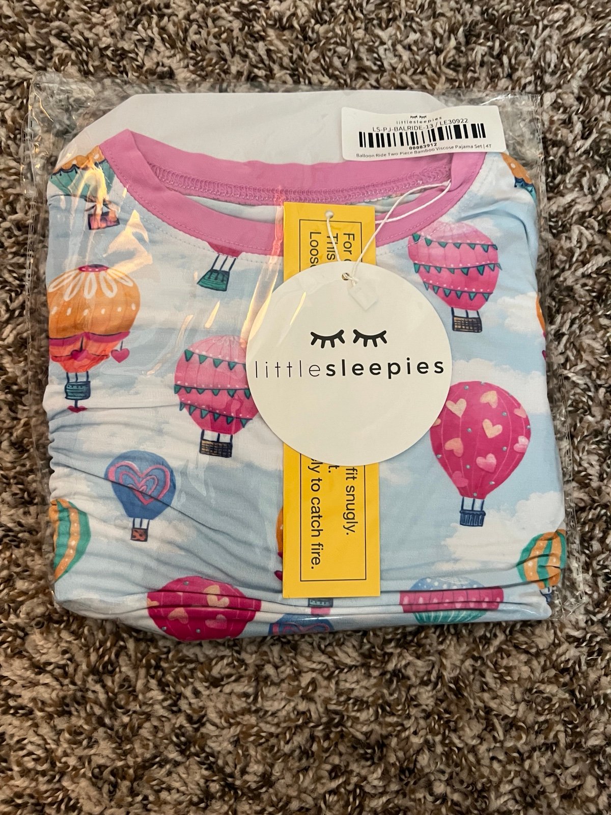 Little Sleepies baloon ride 4T pajamas NIB