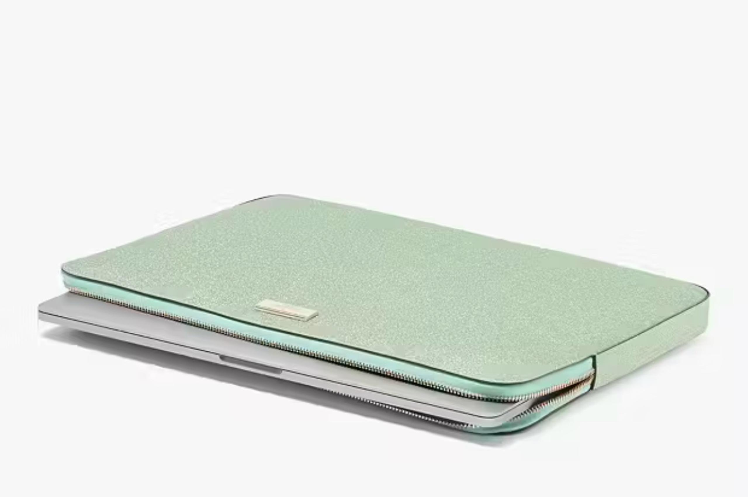 Kate Spade Kenzie Glitter Universal Laptop Sleeve in Seawater NWT