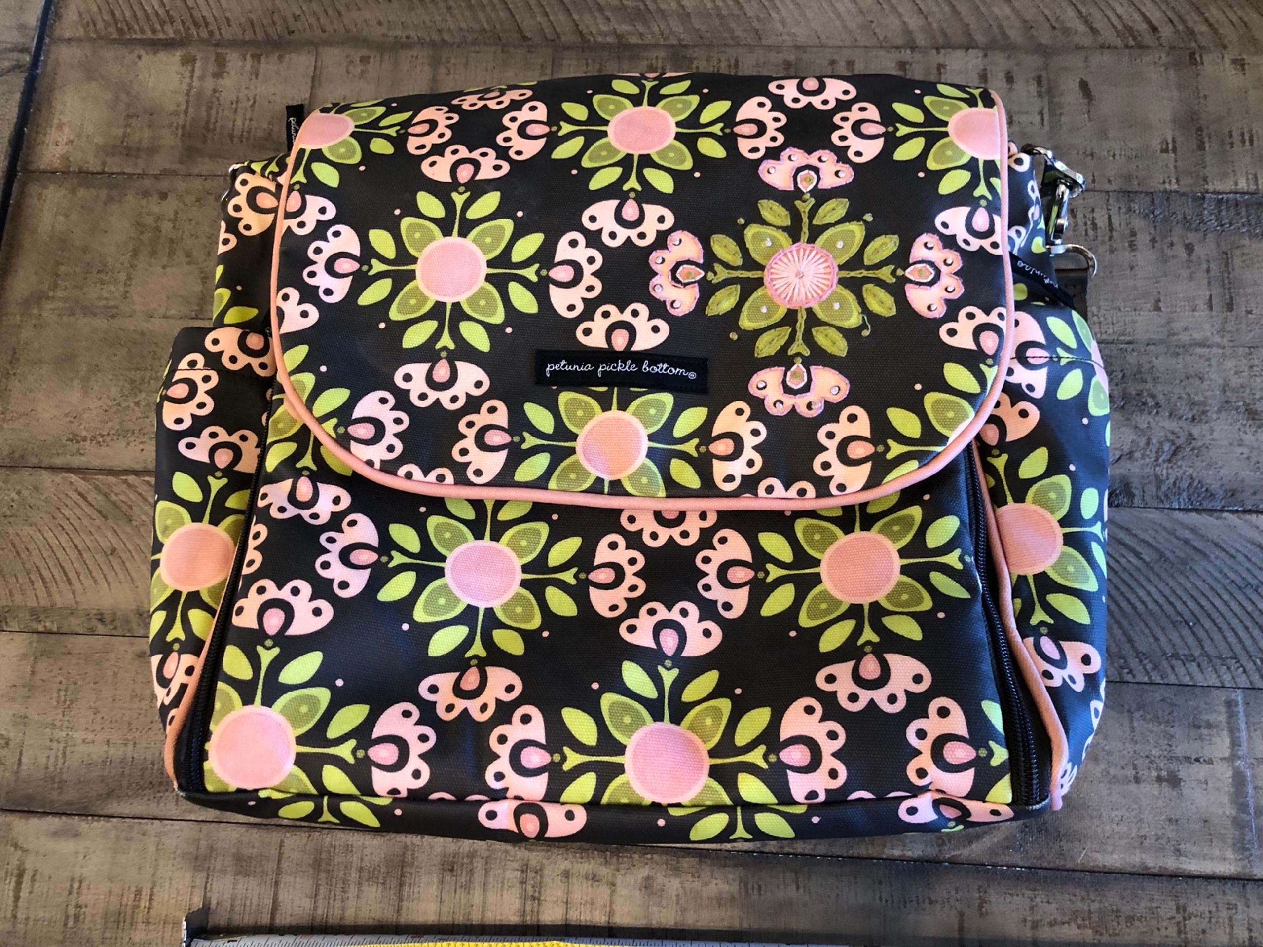 Petunia Pickle Bottom Glazed Boxy Backpack Diaper Bag Pink Abundance $199