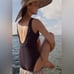Faithfull the Brand Anthropologie Delhi Black Belted One-Piece Swimsuit