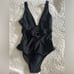 Faithfull the Brand Anthropologie Delhi Black Belted One-Piece Swimsuit