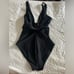 Faithfull the Brand Anthropologie Delhi Black Belted One-Piece Swimsuit