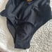 Faithfull the Brand Anthropologie Delhi Black Belted One-Piece Swimsuit