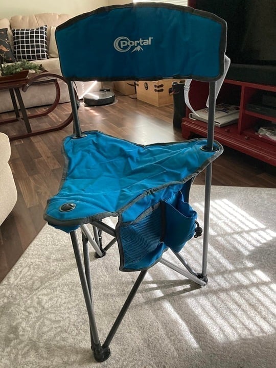 Extra Large Quick Folding Tripod Stool with Backrest Fishing Camping Chair